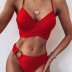 Damen Cut-Out Bikini-Set mit modischen Tierprint-Elementen R&B