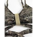 Damen Triangel-Bikini mit glamourösem Wickel-Design und eleganten Akzenten R&B