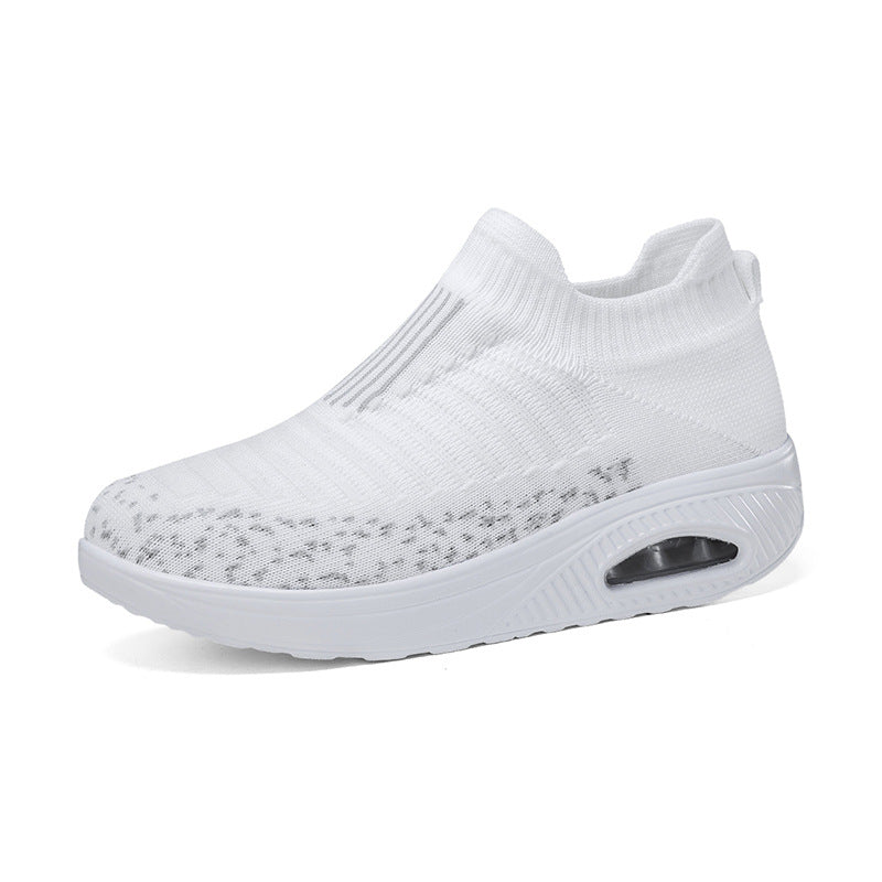 Damen nan gestrickter Schlupf-Walking-Sneaker mit anatomischer Pronationsstütze, Luftpolster-Zwischensohle und sockenähnlichem Schaft R&B