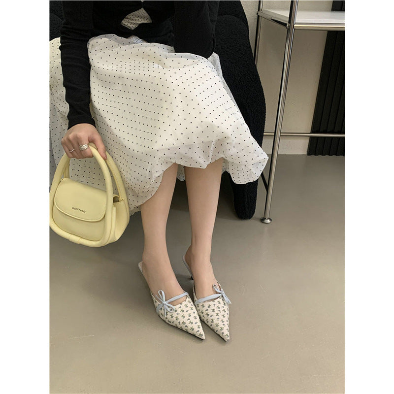 Damen elegante Mules mit zartem Schleifendetail R&B