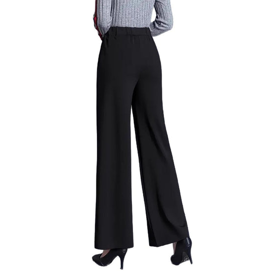 Damen Weit geschnittene High-Waist-Hose mit eleganten Bügelfalten R&B