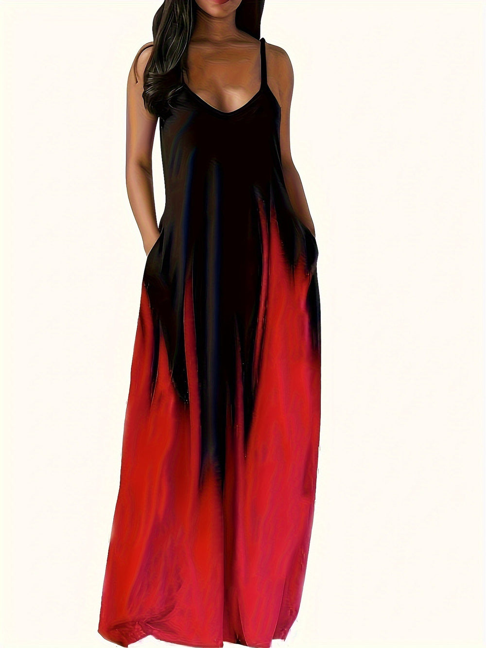 Damen Maxikleid mit elegantem Schnitt und seitlichen Taschen R&B