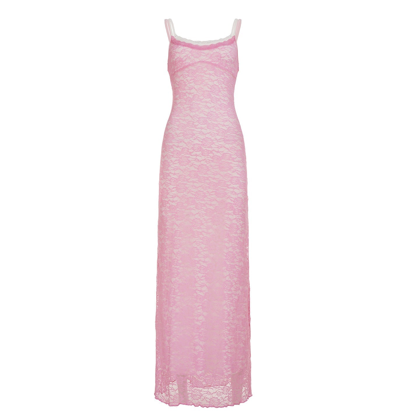 Damen Spitzen-Maxikleid mit verstellbaren Trägern R&B