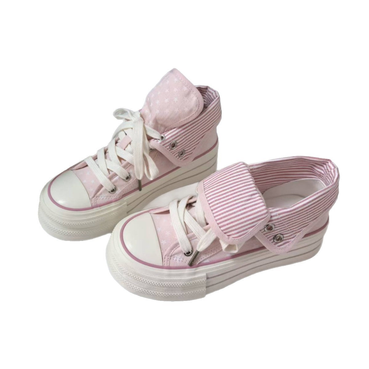 Damen Lässige Sneakers mit abnehmbaren Kragen und einzigartigem Sternenmuster