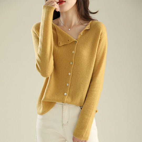R&B | Strickjacke Weiches Strick Knopfverschluss Bequemer Lässiger Schnitt