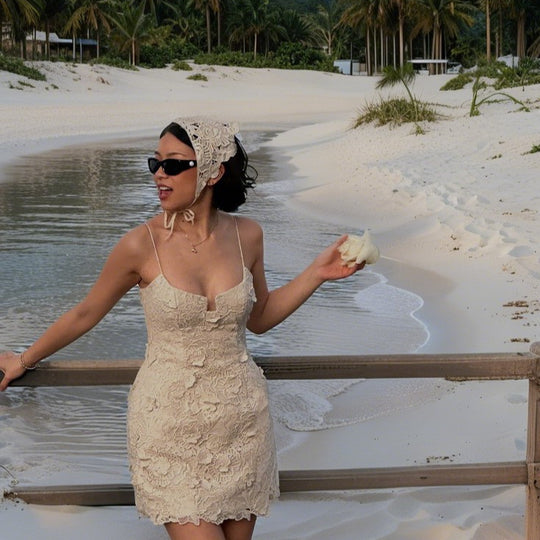 Damen Spitzensommerkleid mit zartem Trägerdesign R&B