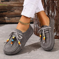 Damen Mokassin-Schuhe mit farbenfrohen Charakterperlen und rutschfester Sohle R&B