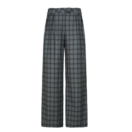 Damen Karohose mit weitem Schnitt und durchdachten Details R&B