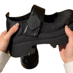Damen Modische Slip-On Clogs mit robustem Profil und Druckmuster
