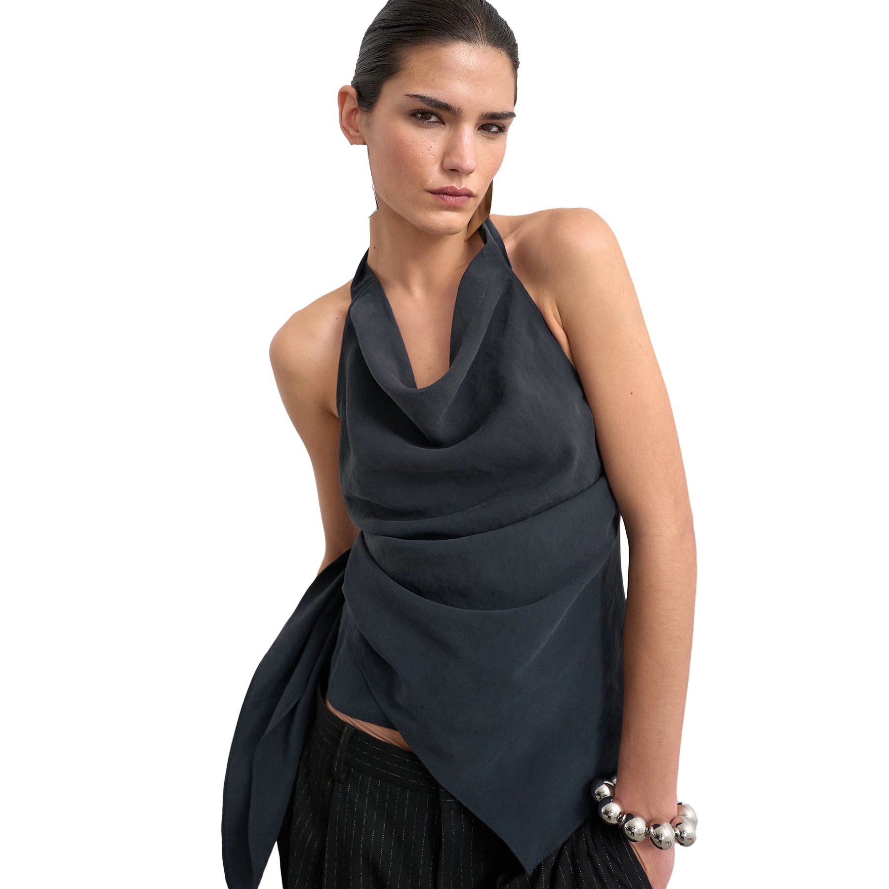 Damen Elegantes Wickeltop mit asymmetrischem Saum R&B