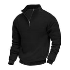 Herren Stepppullover mit halbem Reißverschluss und modernem Strukturdesign R&B