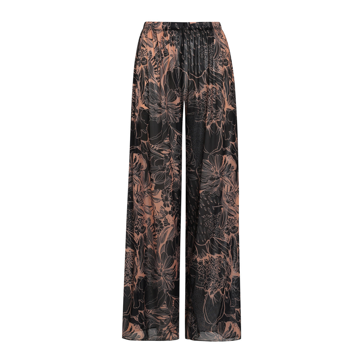 Damen Palazzo-Hose mit floralem Design und elastischem Bund R&B