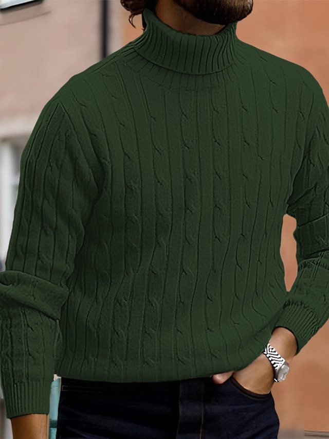 Herren modischer Rollkragenpullover aus feinem Strick R&B