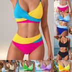 Damen Hochtaillierter Bikini mit überkreuztem Oberteil und eleganten Raffungselementen R&B