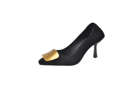 Damen Elegante Pumps mit modischem Gold-Akzent R&B