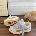 Damen Sportliche Sneakers mit buntem Karomuster und gepolsterter Innensohle