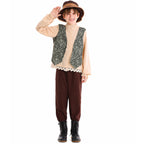 Unisex nan Kinderkostüm Set mit bestickter Paisley-Weste und Rüschenbluse R&B