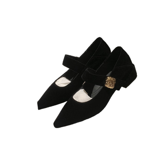Damen Mary Jane Pumps mit elegantem Riemen und schickem Gold-Detail R&B