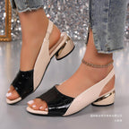 Damen Slingback Sandalen mit elegantem Blockabsatz und modischem Design EB