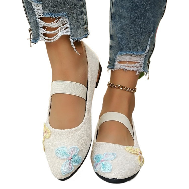 Damen elegante Ballerinas mit floralem Applikationsdesign R&B