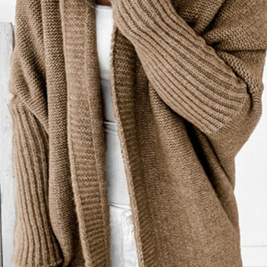 Damen Lässiger Strickpullover mit offener Front und feiner Struktur R&B