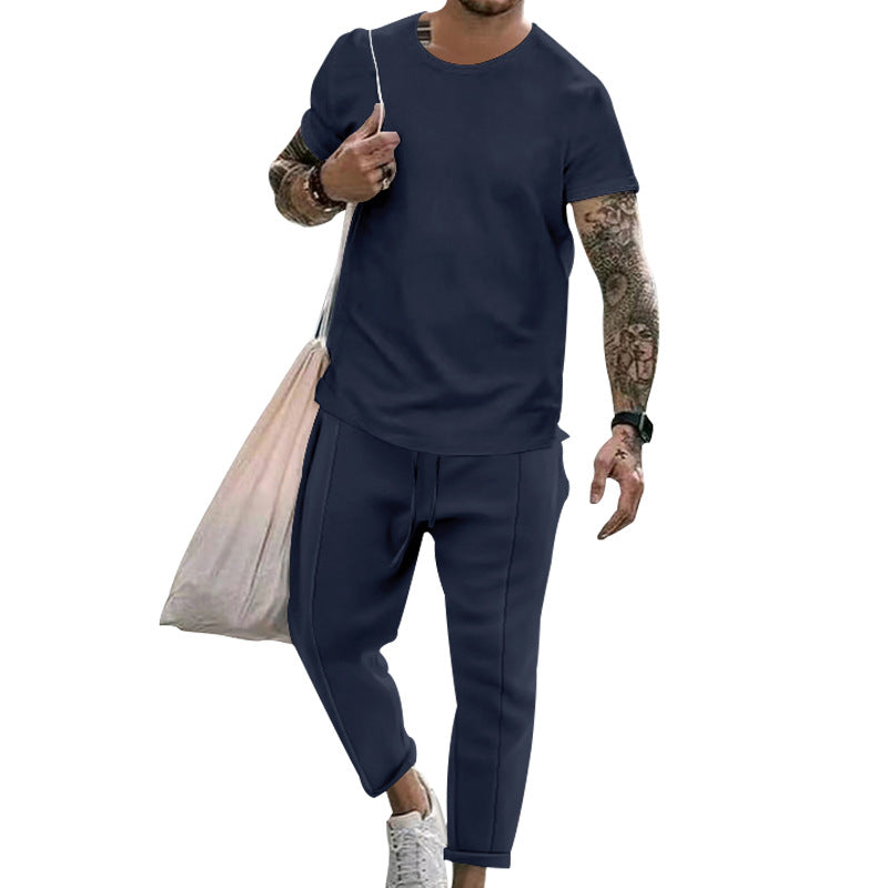 Herren sportliches Set aus hochwertiger Baumwolle mit funktionalem Design und atmungsaktiver Struktur R&B