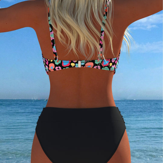 Damen Bikini-Set mit formendem Bustier und hoher Taille R&B