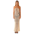 Damen gehäkeltes Maxi-Netzkleid R&B