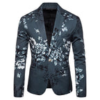 Herren eleganter Blazer mit floralen Mustern und strukturiertem Design