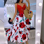 Frauen Boho-inspiriertes Maxikleid mit geknotetem Detail