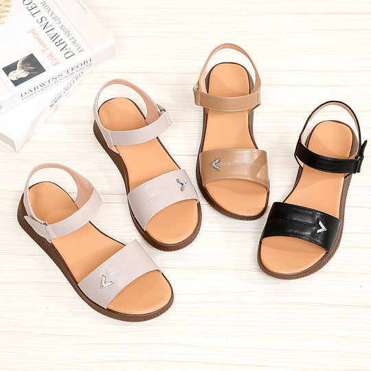 Damen Bequeme Riemchen-Sandaletten mit verstellbarem Fesselriemen und ergonomischer Sohle R&B