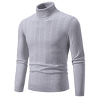 Herren Rollkragenpullover mit strukturiertem Zopfdesign