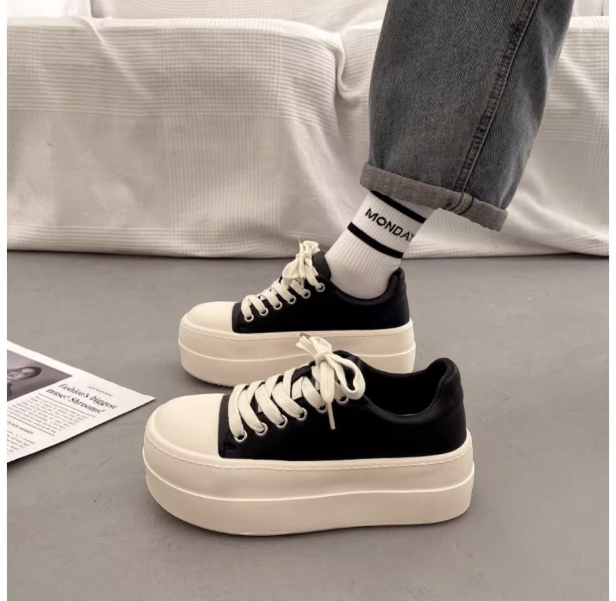 Damen Sneaker mit modischer Plateau-Sohle