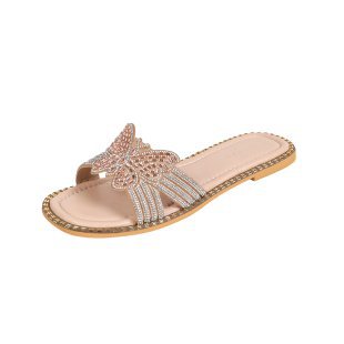 Damen glamouröse Riemchen-Sandalen mit funkelnder Schleifenverzierung R&B