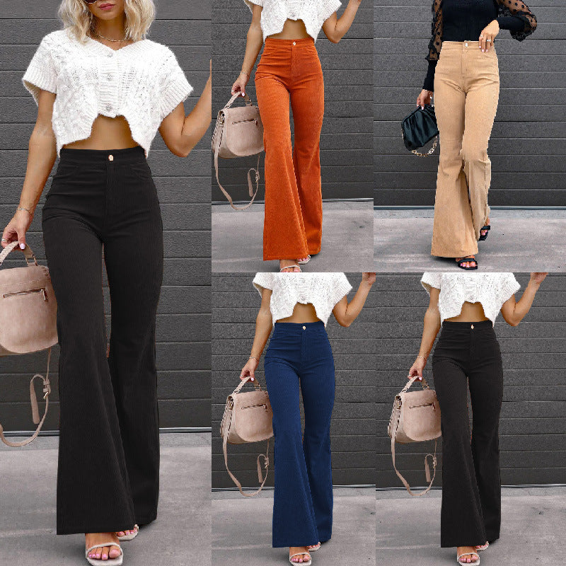 Damen Flared Jeans mit hohem Bund und tailliertem Schnitt R&B