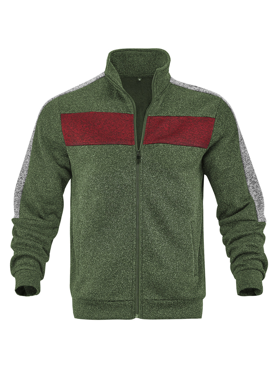 Herren Sportliche Fleecejacke mit hohem Kragen und reflektierenden Akzenten R&B