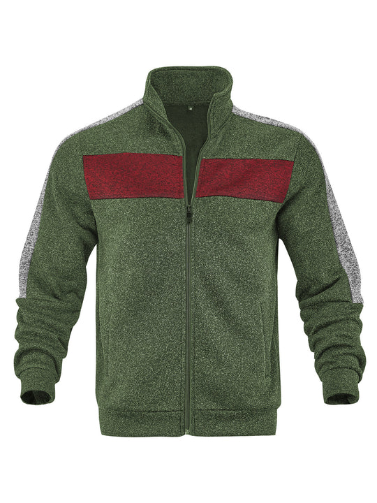 Herren Sportliche Fleecejacke mit hohem Kragen und reflektierenden Akzenten R&B
