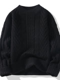 Herren Grobstrickpullover mit Zopfmuster und lässigem Schnitt R&B
