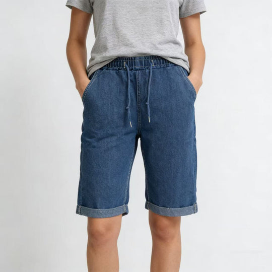 Damen Jeans-Shorts mit elastischem Bund und praktischen Taschen R&B