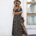 Damen Maxikleid mit off-shoulder Schnitt und floralem Design R&B