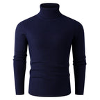 Herren eleganter Rollkragenpullover aus strukturiertem Strickmaterial R&B