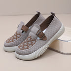 Damen Komfortable Slip-On Freizeitschuhe mit modischem Riemen R&B