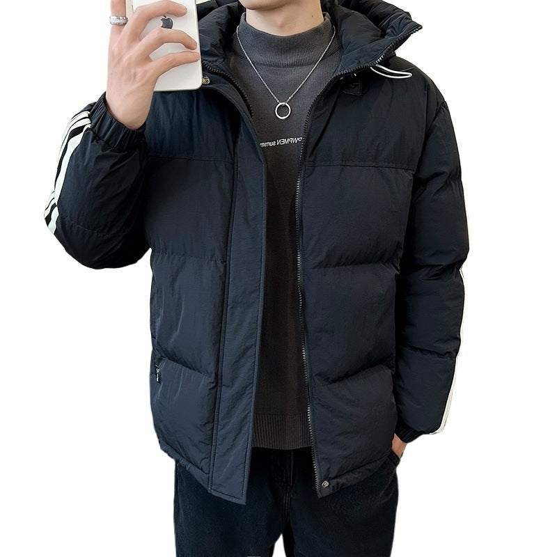 Herren modische und warme Steppjacke mit verstellbarer Kapuze R&B