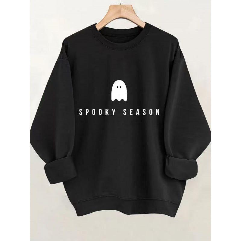 Damen Sweatshirt mit lässigem Gruselmotiv und weichem Innenfleece R&B