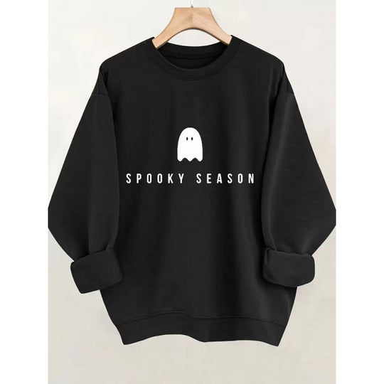 Damen Sweatshirt mit lässigem Gruselmotiv und weichem Innenfleece R&B