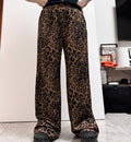 Damen Weite Leopard-Hose mit elastischem Bund und seitlichen Taschen R&B