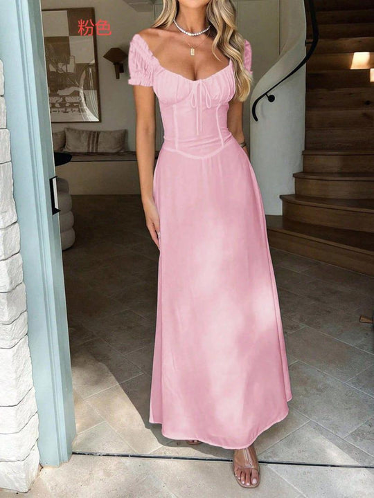 Damen Maxi-Kleid mit charmanten Rüschendetails und schmeichelndem Schnitt R&B