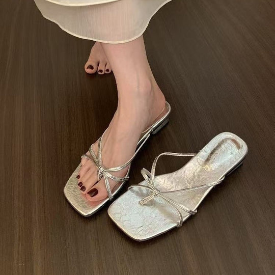 Damen Trendige Flip-Flop-Sandalen mit elegantem Knoten-Design und anatomischer Passform R&B