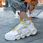 Damen Streetwear High-Top Sneakers mit innovativem Riemensystem R&B