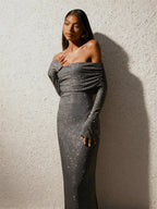 Damen Glamouröses Abendkleid mit figurbetontem Schnitt und verführerischem Ausschnitt EB
